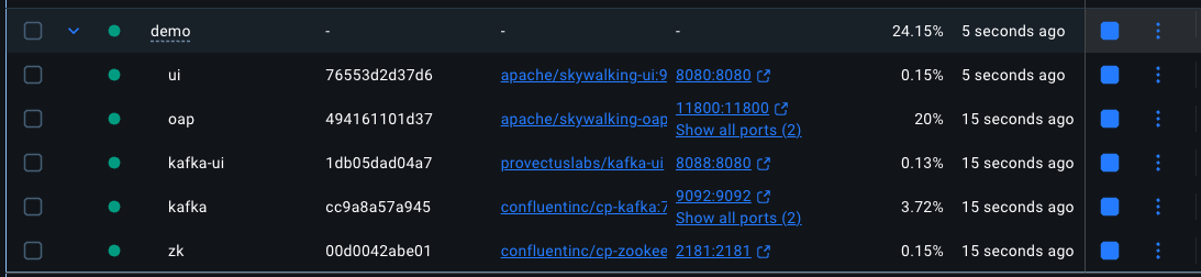 docker 容器列表